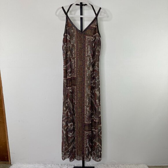 Sophene Dresses & Skirts - NWT Sophene Mony Kirmizi Women's Brown Paisley Sleeveless Maxi Dress Size 10
